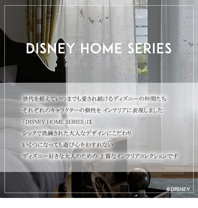 ボイルカーテン 100×198 ディズニー Disny ピーターパン レースカーテン 洗える ウォッシャブル 子供部屋 キッズ 日本製 メイドインジャパン disneyhome PETER PAN スミノエ 薄地 ホワイト [2]
