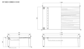 リビング 無垢テーブル D&apos;s Moderno W130cm ドイモイ ウォルクラフト／チェリークラフト 座卓 ディーズモデルノ [3]