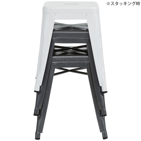 アンティーク レトロ スチール ガーデン 椅子 チェア スタッキングスツール クレールスツール 同色2脚セット [3]