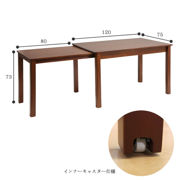 伸長式ダイニング5点セット　SHION シオン　120〜200×75cm [2]