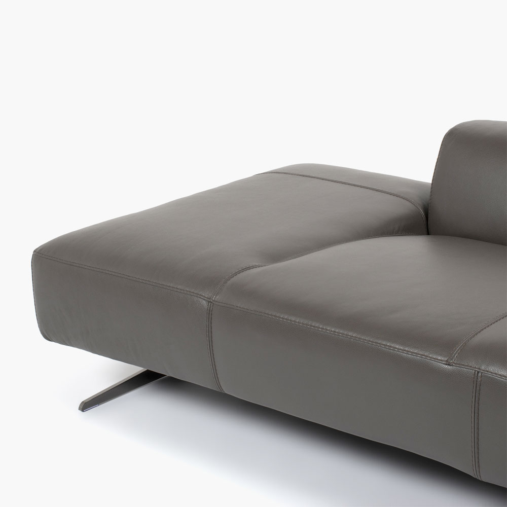 カウチソファ背付き大（向かって左肘）「L/S 59（エルエス59）」3人掛け 革グラファイト色 #J-112E [5]