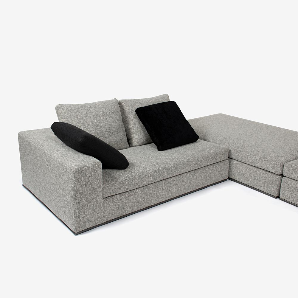 erba（エルバイタリア）コーナーソファ4点セット「ビアモンテナポレオーネ」向かって右カウチ 布ホワイト FUNKY01 [4]