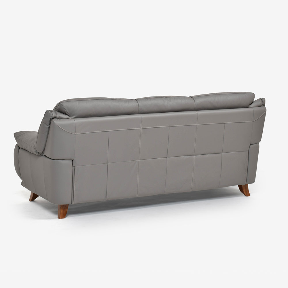 ソファ 3人掛け「オースチンKD」幅207cm  革#H/S-042E エレファントグレー色 脚部全6種類 [5]