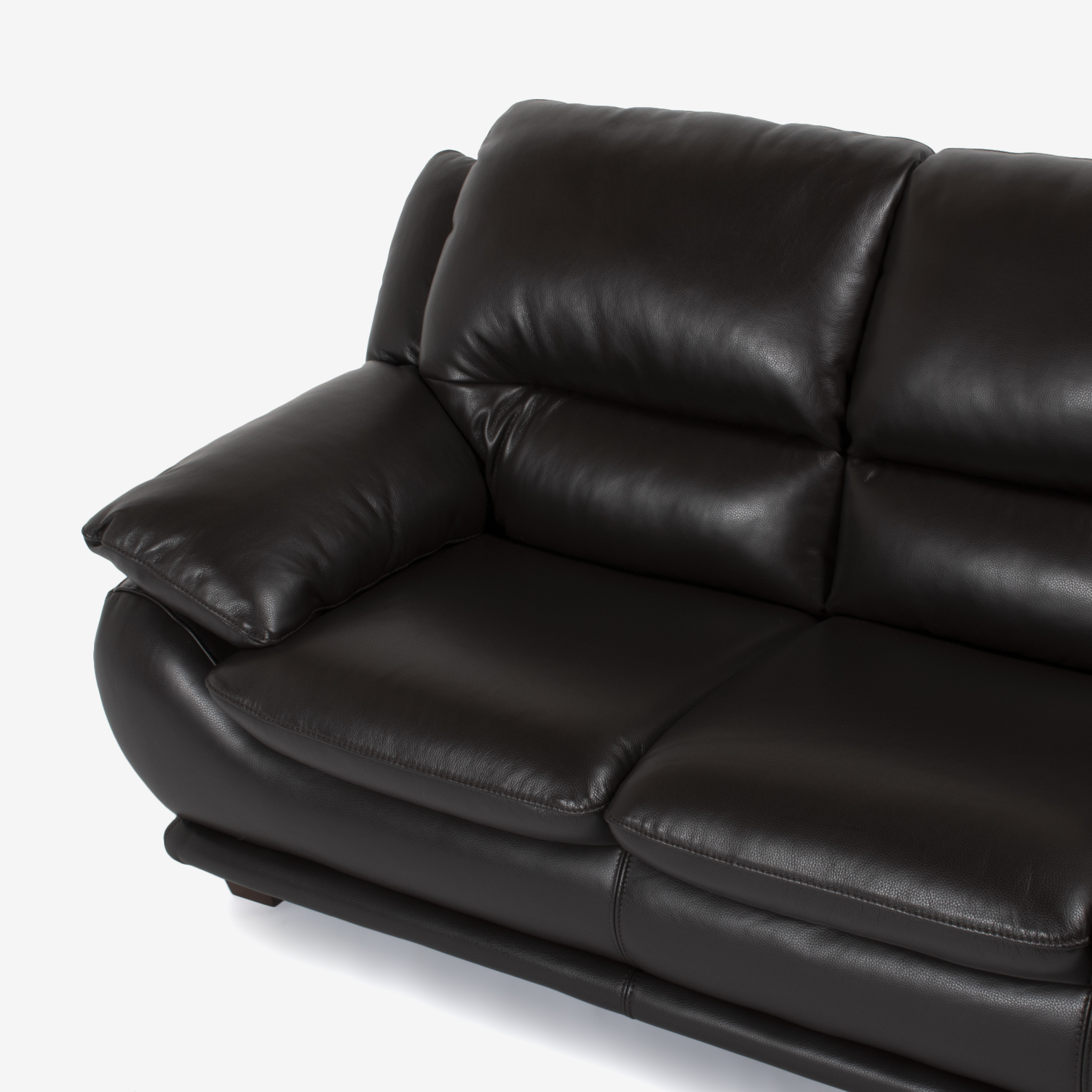 ソファ 3人掛け「オースチンKD」幅207cm  革#J/S-037C ウォールナット色  脚部全6種類 [3]