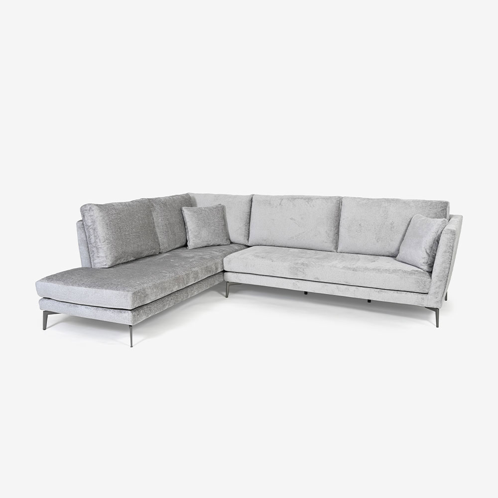 erba（エルバイタリア）コーナーソファ2点セット「スパッツィオ」向かって左カウチ 布グレー Please804 [2]