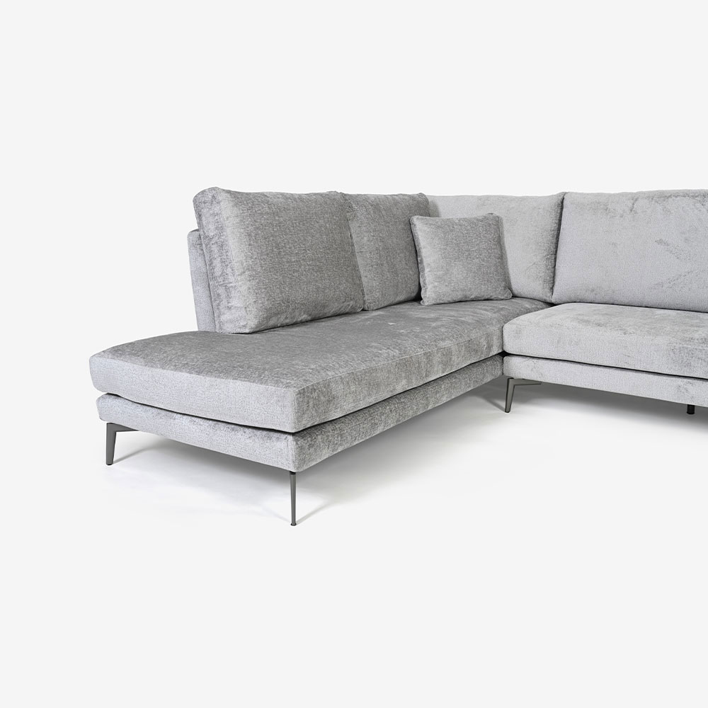 erba（エルバイタリア）コーナーソファ2点セット「スパッツィオ」向かって左カウチ 布グレー Please804 [5]