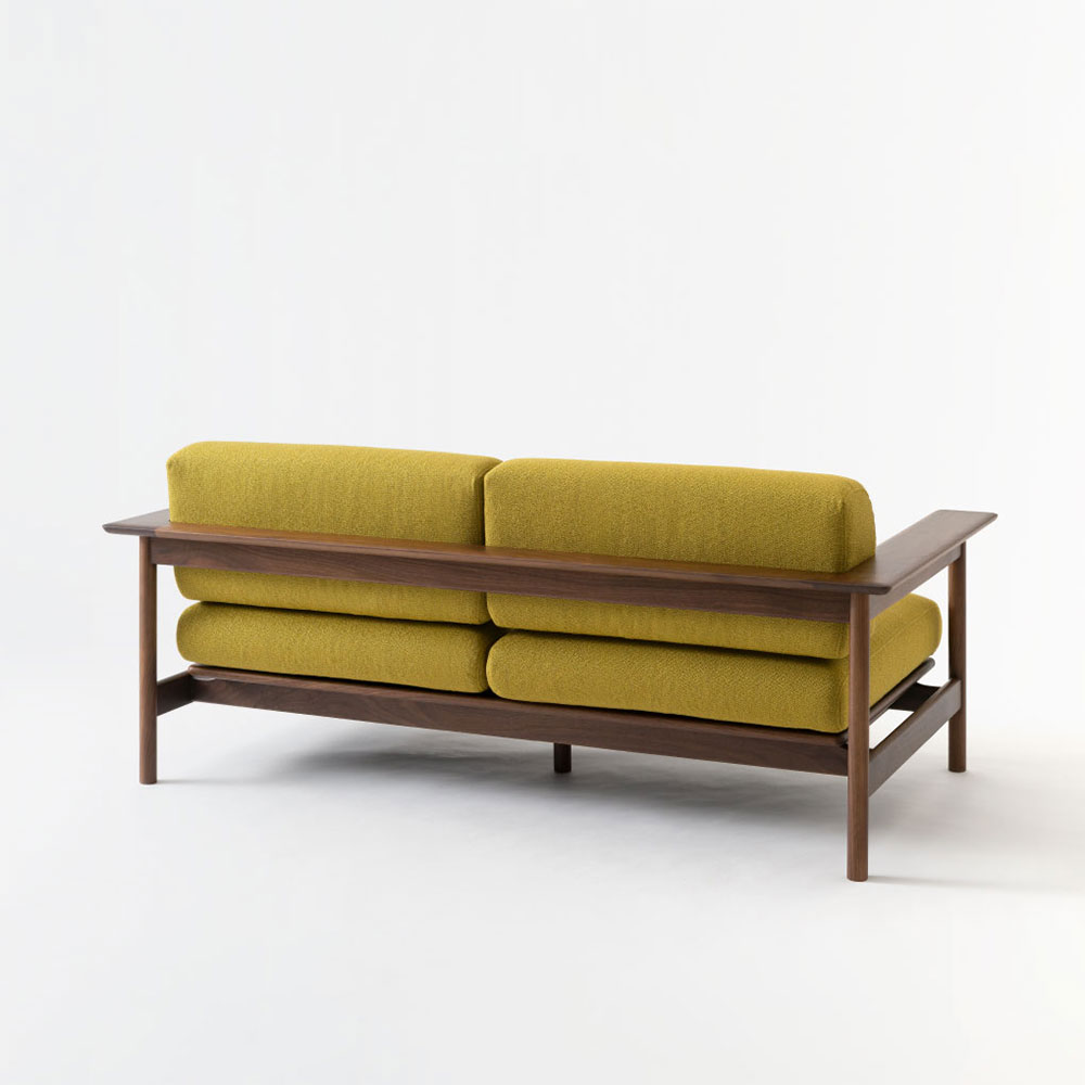 飛騨産業 ソファ 2.5人掛け「SATSUKI -サツキ- FP105WLU」幅180cm ウォールナット材 WA色 布＃EミモザYE【受注生産品】 [2]