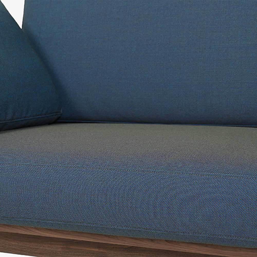 カリモク家具 ソファ「デセール W306」3人掛け ウォールナット材R色 布#kvST3ランク B787ブルーグレー [5]