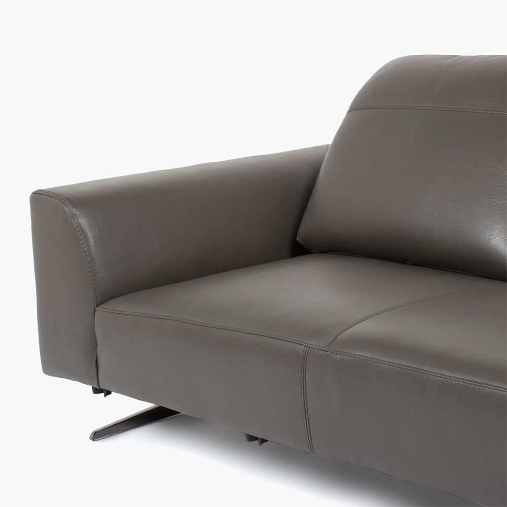 カウチソファカウチソファ背付き大（向かって右肘）「L/S 59（エルエス59）」3人掛け 革グラファイト色 #J-112E [5]