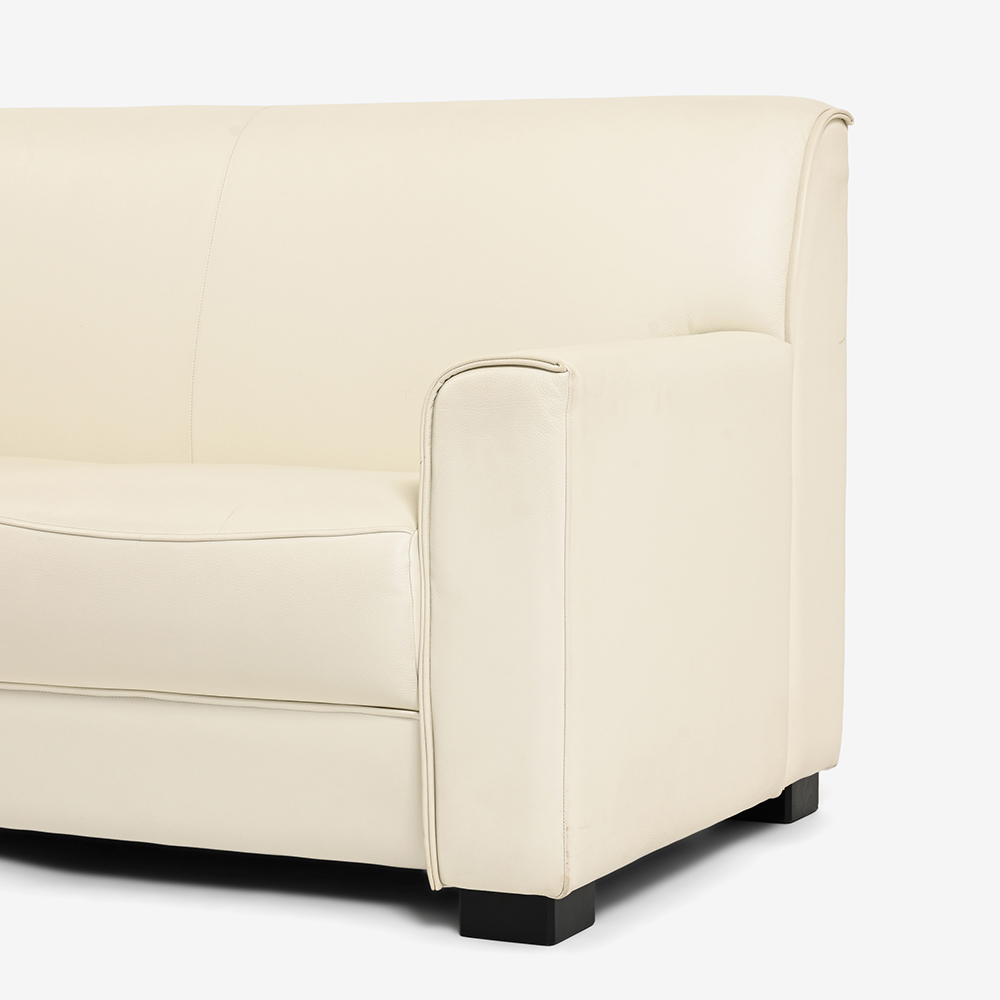 ソファ「バロン」3人掛け 半革アイボリー色 #NO.107 [5]