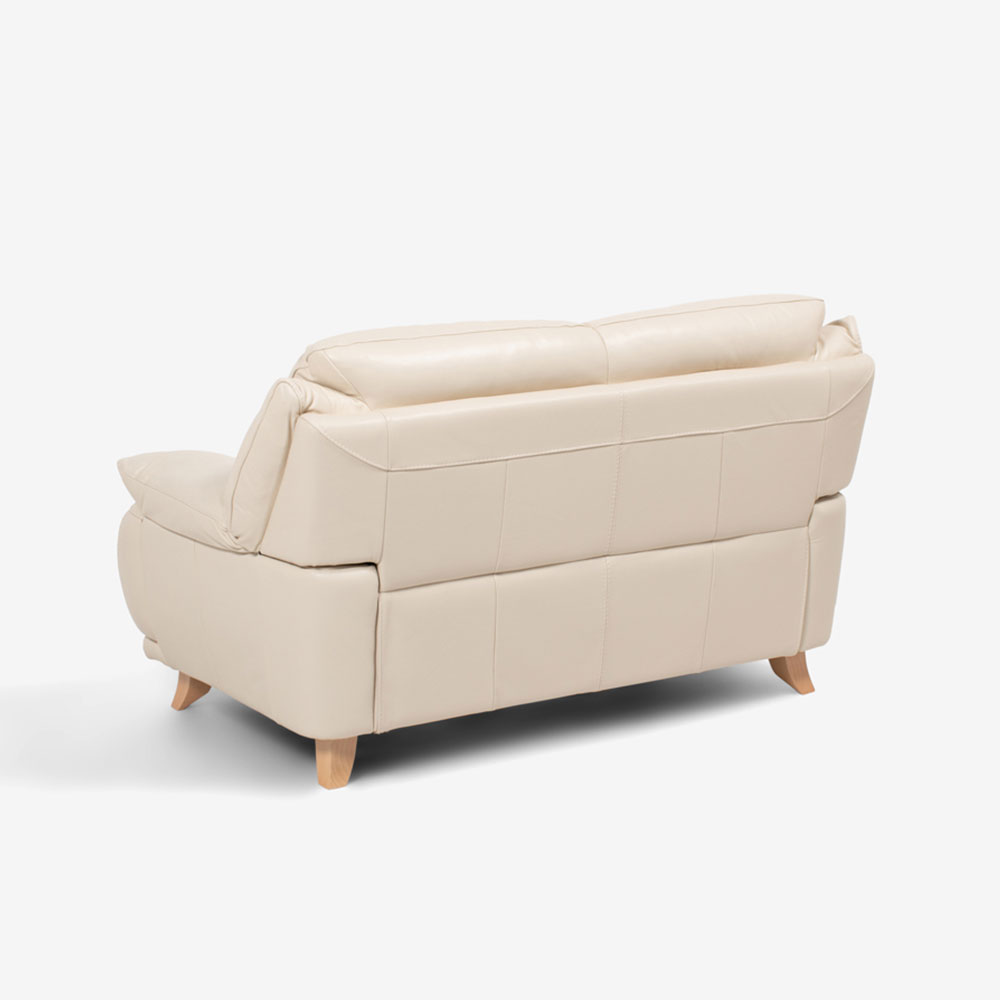 ラブソファ 2人掛け「オースチンKD」幅156cm 革#J/S-862C ビスク色 脚部全6種類 [3]