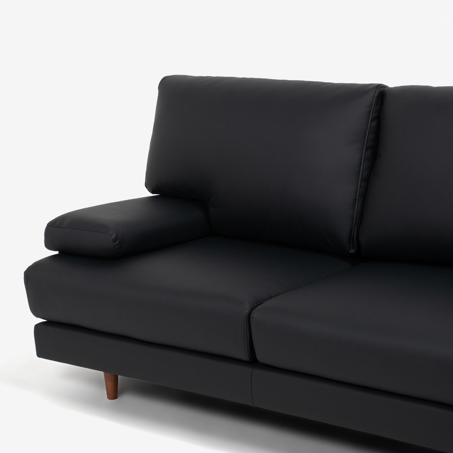 ラブソファ「ベローナ2」ソフトレザーブラック色 #C500S　脚部全2タイプ [4]