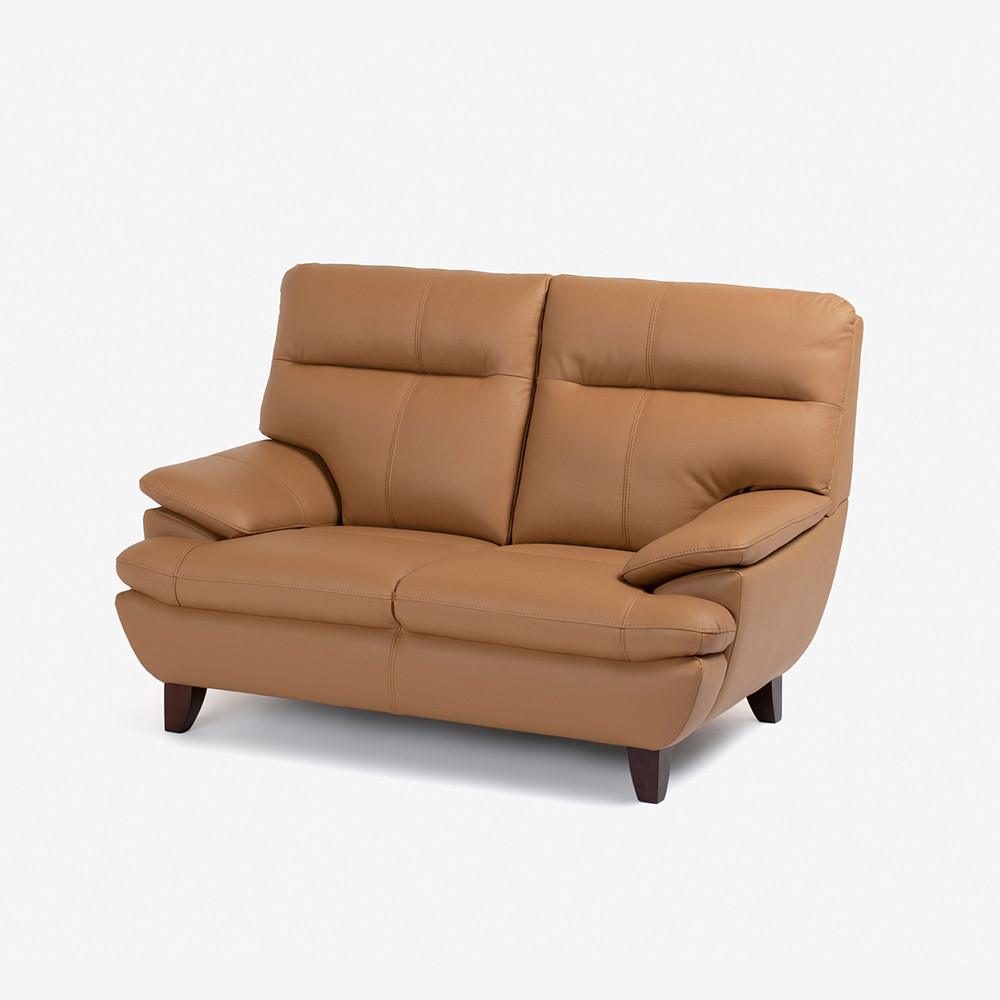ラブソファ 2人掛け「ルーニー SD-344」幅145cm 半革キャメル色 #M-02 [2]