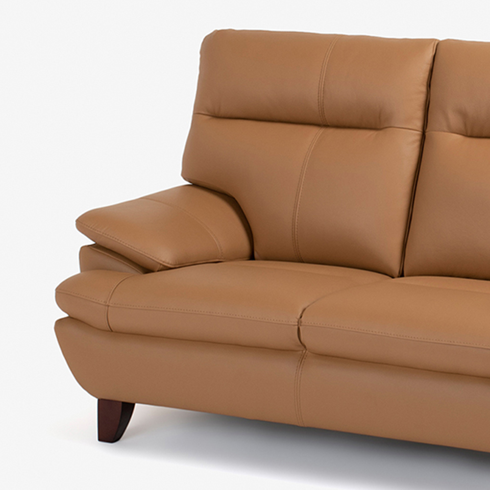 ラブソファ 2人掛け「ルーニー SD-344」幅145cm 半革キャメル色 #M-02 [4]