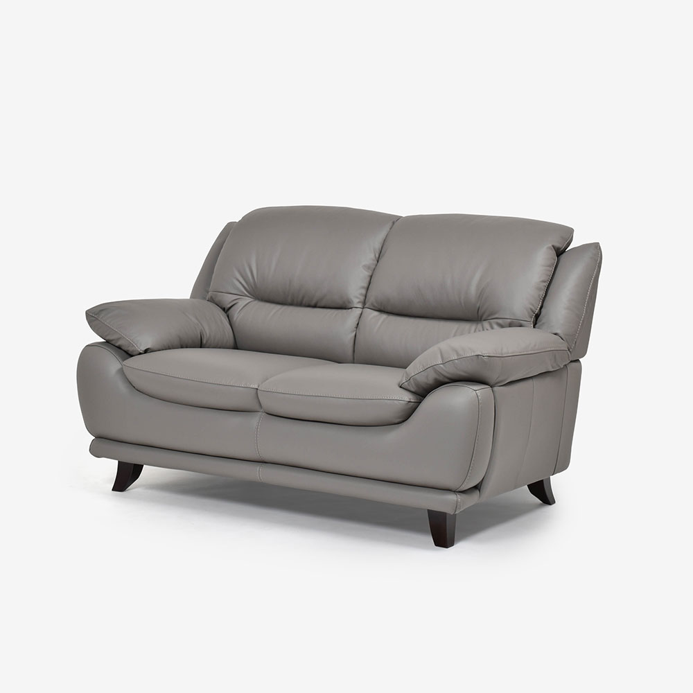 ラブソファ 2人掛け「オースチンKD」幅156cm 革#H/S-042E エレファントグレー色 脚部全6種類 [2]