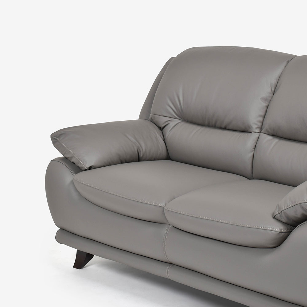 ラブソファ 2人掛け「オースチンKD」幅156cm 革#H/S-042E エレファントグレー色 脚部全6種類 [3]