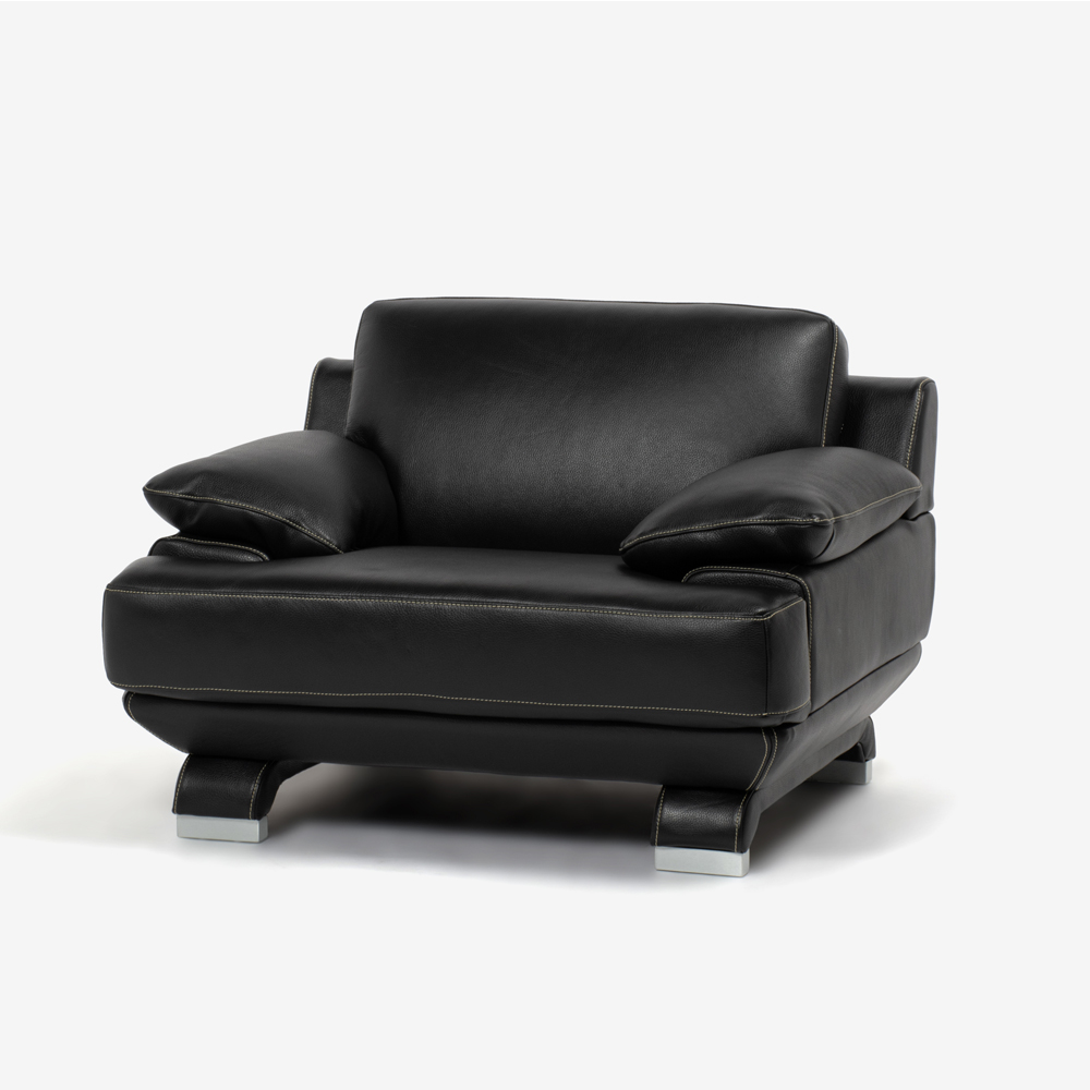 アームチェア 1人掛け「L/S 01（エルエス01）」幅113cm  革ブラック色 #R-887C [2]