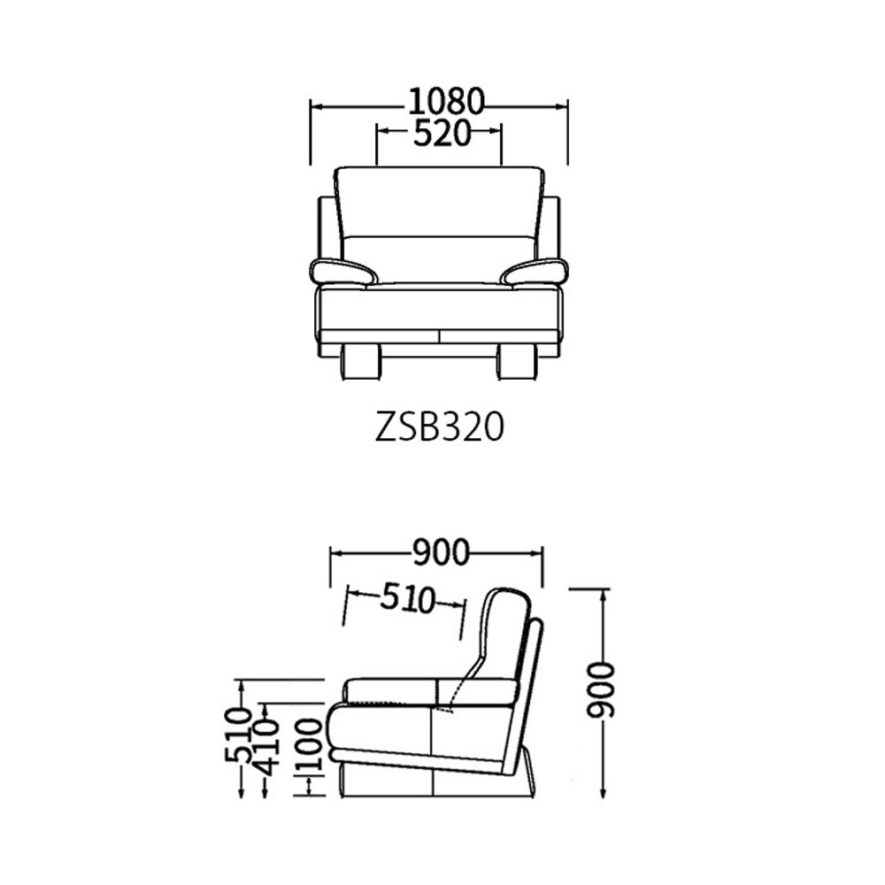 domani（ドマーニ）アームチェア「Excel-Life ZSB320X391」幅108cm 革＃L40ヴィーゴホワイト【受注生産品】 [3]