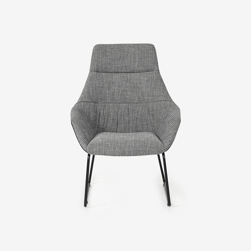 ラウンジチェア「OP13（オプティオ13）ハイタイプ」布#3クレオGR/#2リップルNV【受注生産品】 [2]