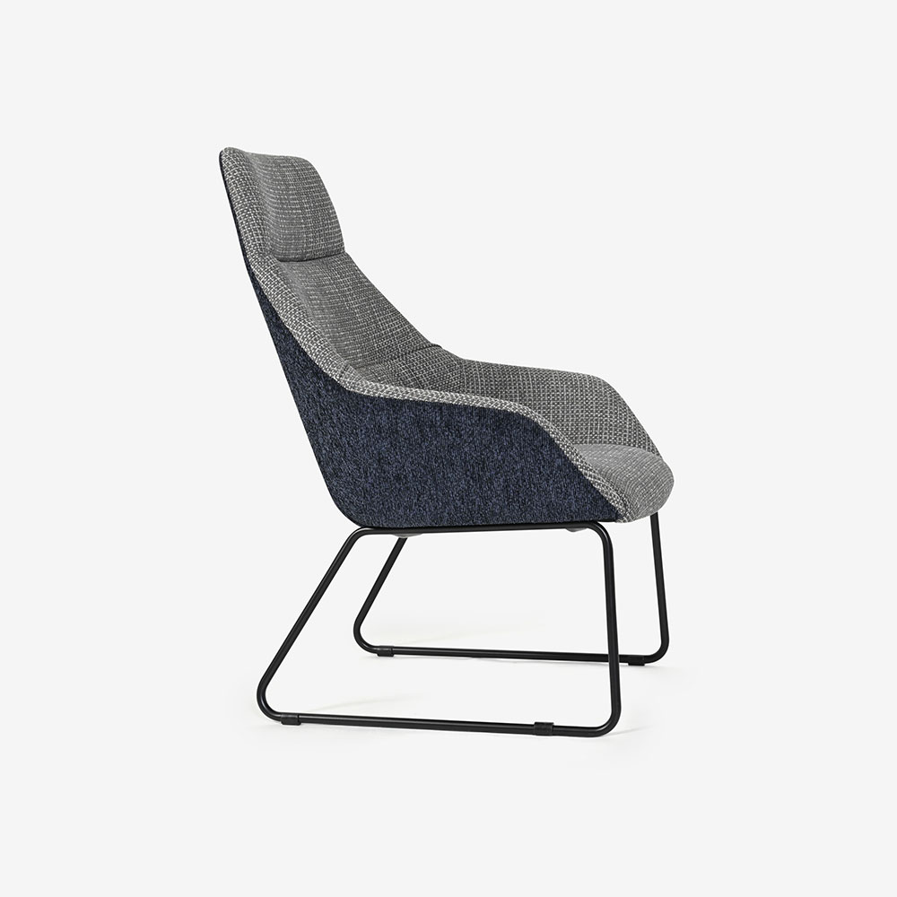 ラウンジチェア「OP13（オプティオ13）ハイタイプ」布#3クレオGR/#2リップルNV【受注生産品】 [3]