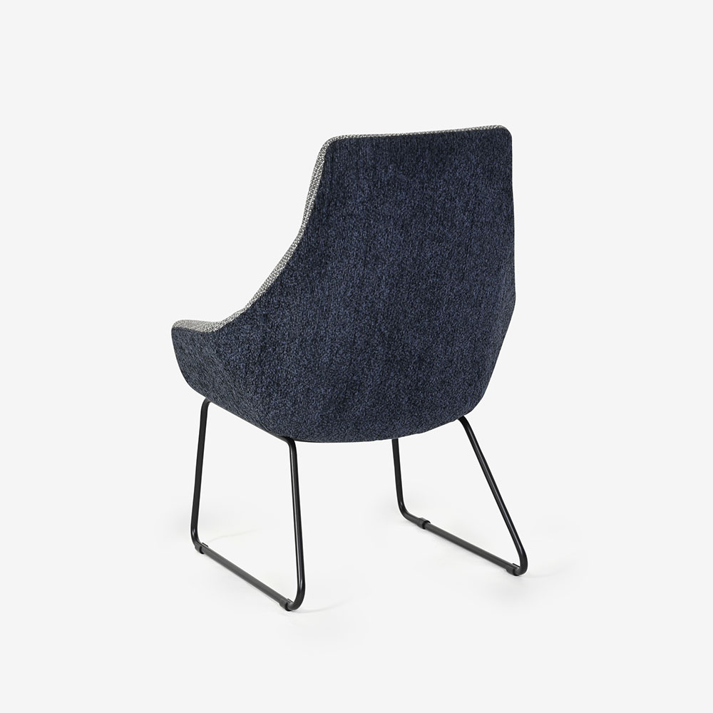 ラウンジチェア「OP13（オプティオ13）ハイタイプ」布#3クレオGR/#2リップルNV【受注生産品】 [4]