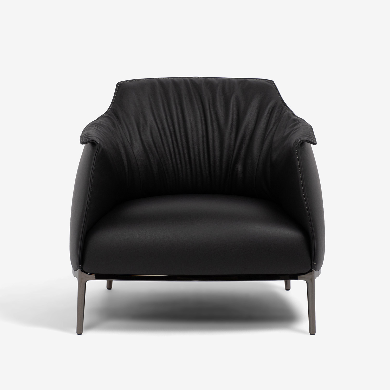 PoltronaFrau（ポルトローナ・フラウ）アームチェア「アーチボルド」革ブラック色 [2]
