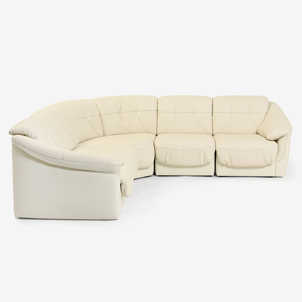 コーナーソファ5点「エントリー」半革アイボリー #No.107 [2]