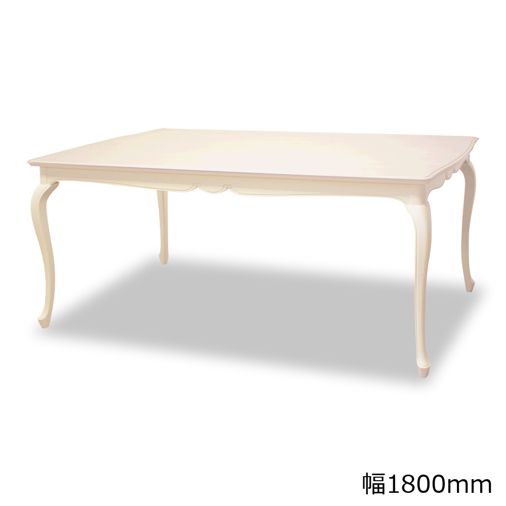 ダイニングテーブル「フルール WH」リンデン材ホワイトウォッシュ色 全3サイズ [4]