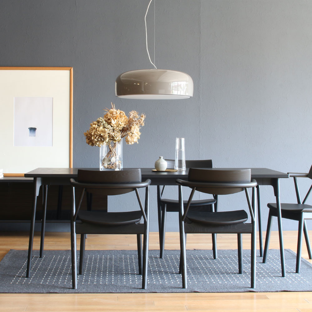 マルケイ木工 ダイニングテーブル「M-CRAFT dual デュアル」天板ホワイトアッシュ材ブラック色 スチール脚全4色【受注生産品】 [5]