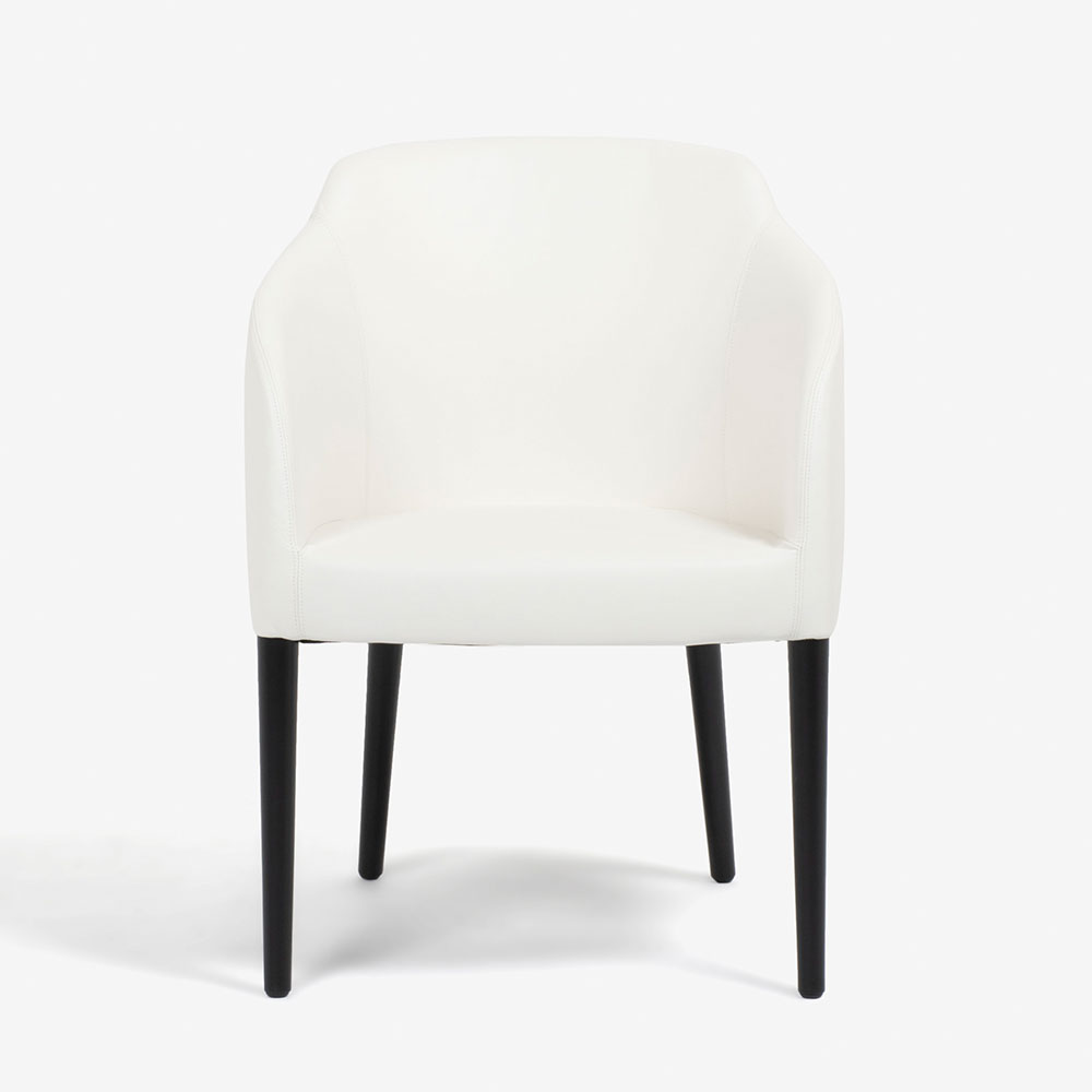 erba（エルバイタリア）ダイニングチェア（肘付き）「エモジオーネ」革#A ホワイト色 [2]