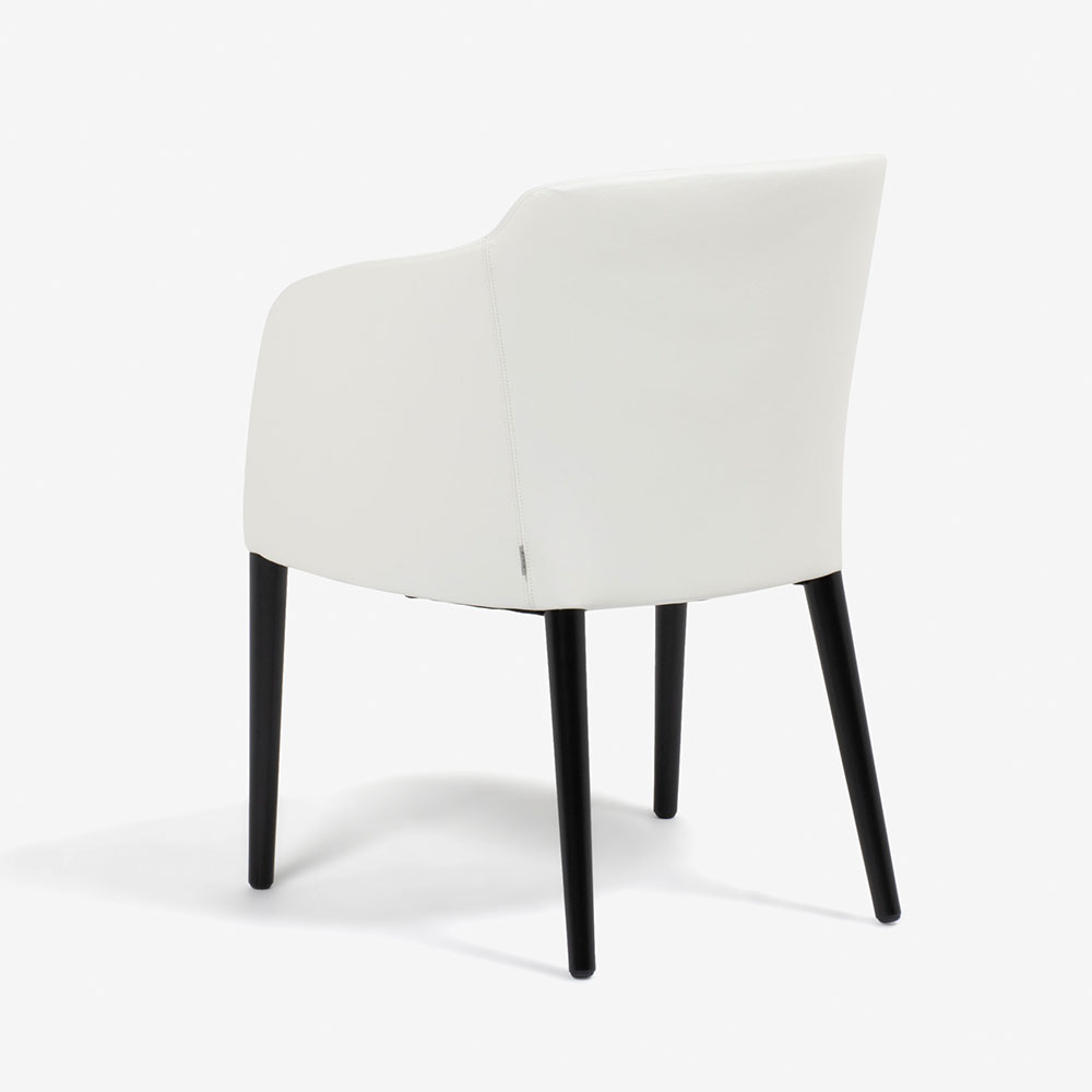 erba（エルバイタリア）ダイニングチェア（肘付き）「エモジオーネ」革#A ホワイト色 [4]