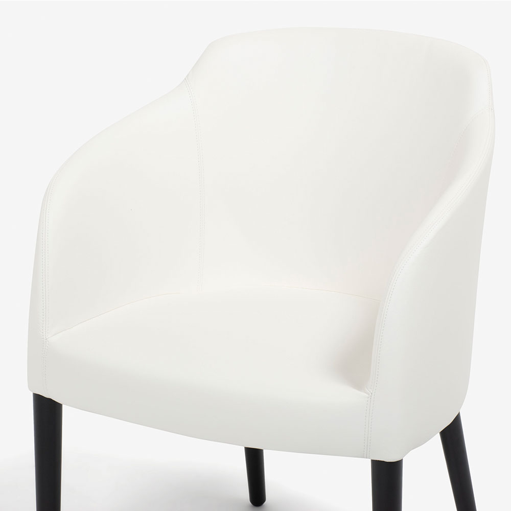 erba（エルバイタリア）ダイニングチェア（肘付き）「エモジオーネ」革#A ホワイト色 [5]