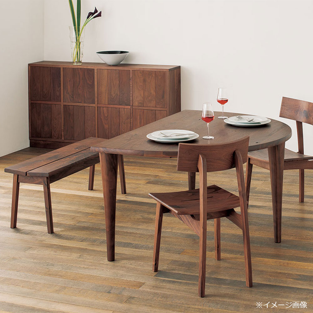 飛騨産業 ベンチ「森のことばWalnut SW661」幅119cm ウォールナット材（節入り）WA色【受注生産品】 [2]