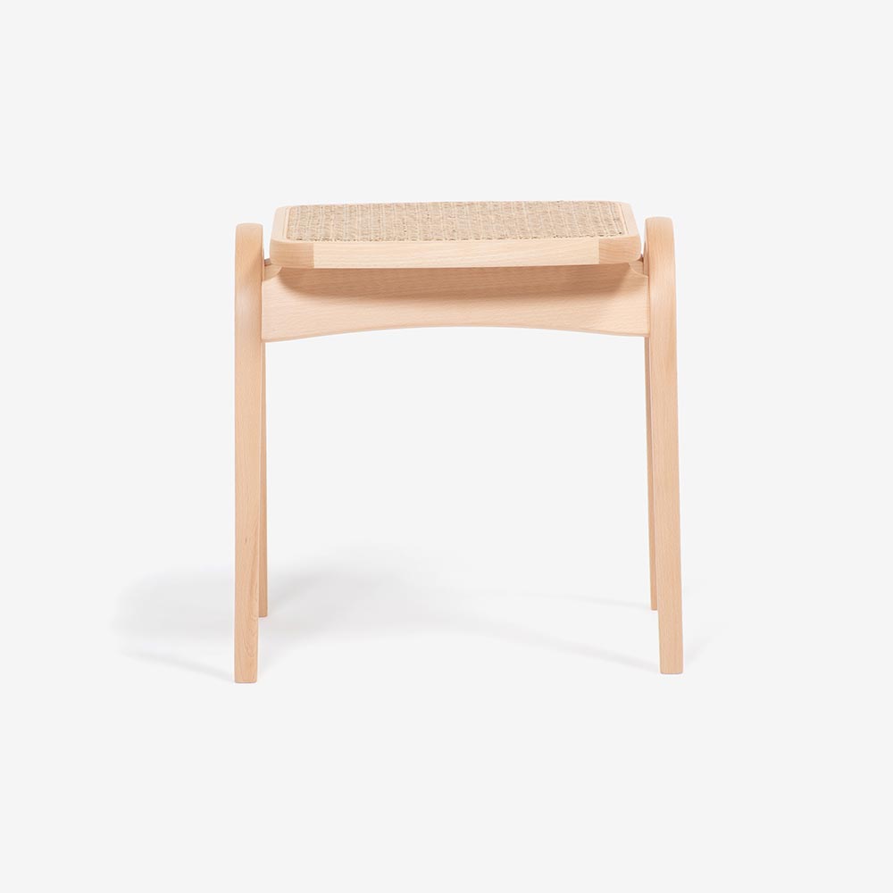 秋田木工 スツール「202-R3」ブナ材艶消しナチュラル色 座面籐張り [2]