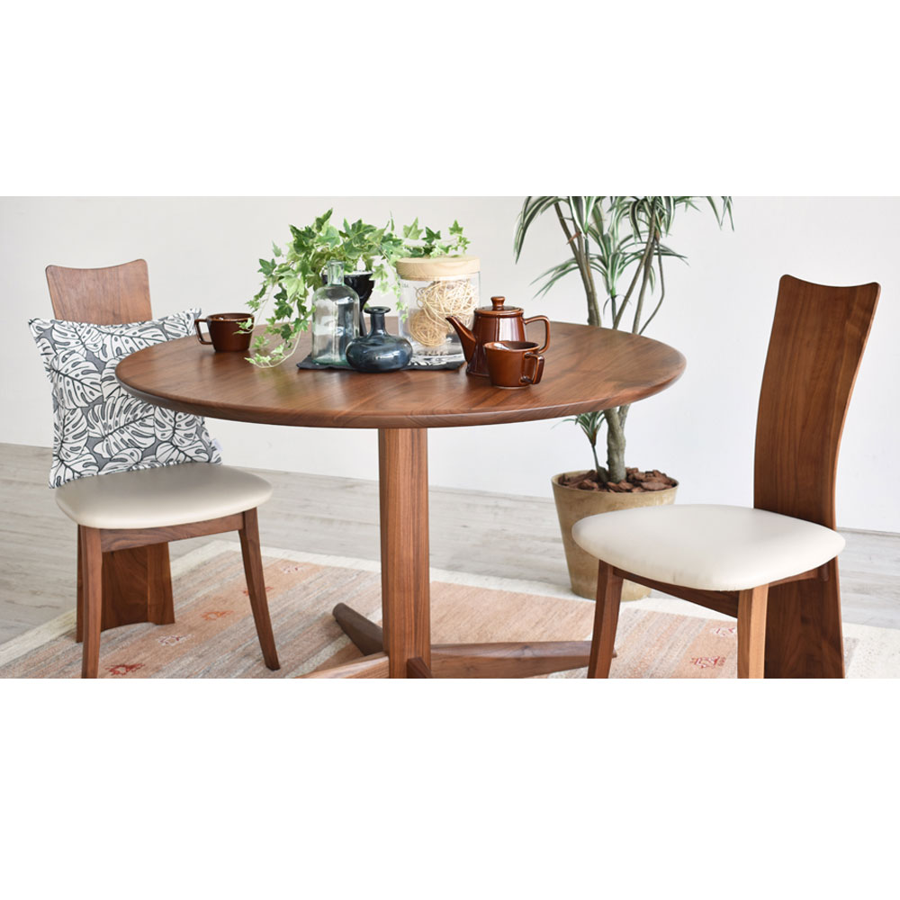 ダイニングセット「フォルム」ウォールナット材オイル塗装/合成皮革L-2444 [5]