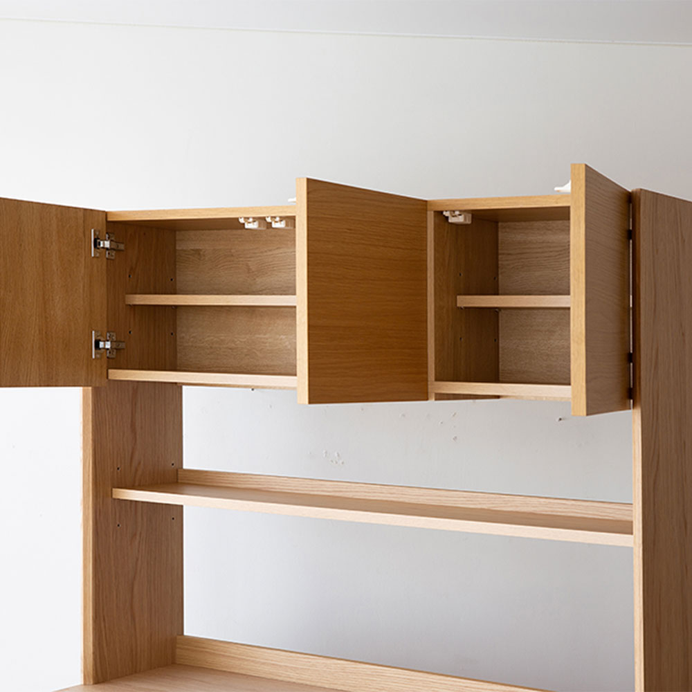 キッチンボード「MILNE ミルン 120キッチンボード」幅120cm 奥行48.6cm 高さ190cm  ホワイトオーク材 [2]