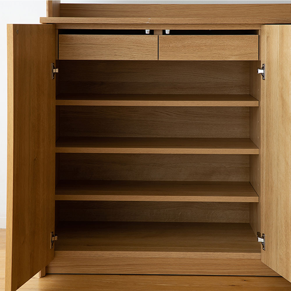 キッチンボード「MILNE ミルン 120キッチンボード」幅120cm 奥行48.6cm 高さ190cm  ホワイトオーク材 [3]