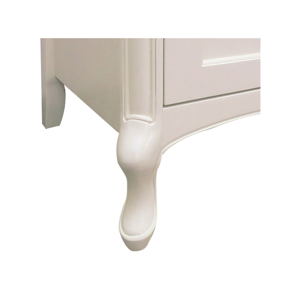 コンソールキャビネット「フルール WH」幅75cm リンデン材ホワイトウォッシュ色 [4]