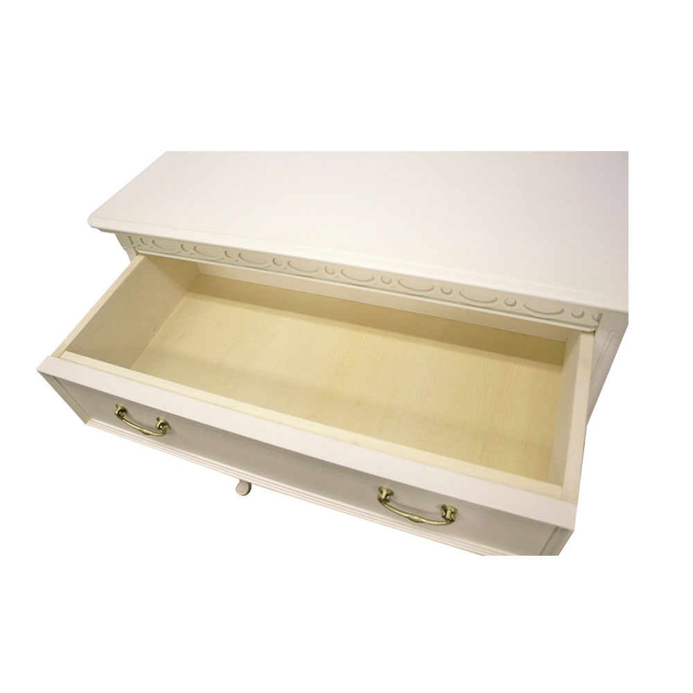 コンソールキャビネット「フルール WH」幅75cm リンデン材ホワイトウォッシュ色 [5]