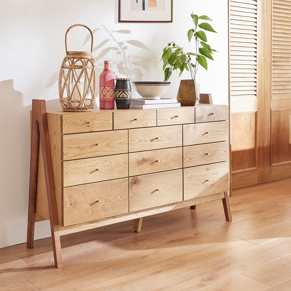 リビングチェスト「シクロ 132」幅132cm ナラ材【受注生産品】 [4]