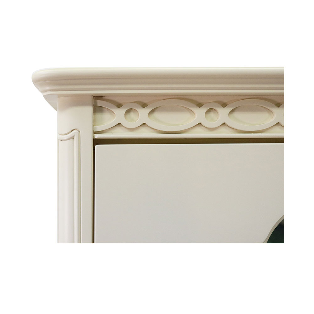 キュリオケース「フルール55 WH」幅55cm リンデン材ホワイトウォッシュ色 [4]