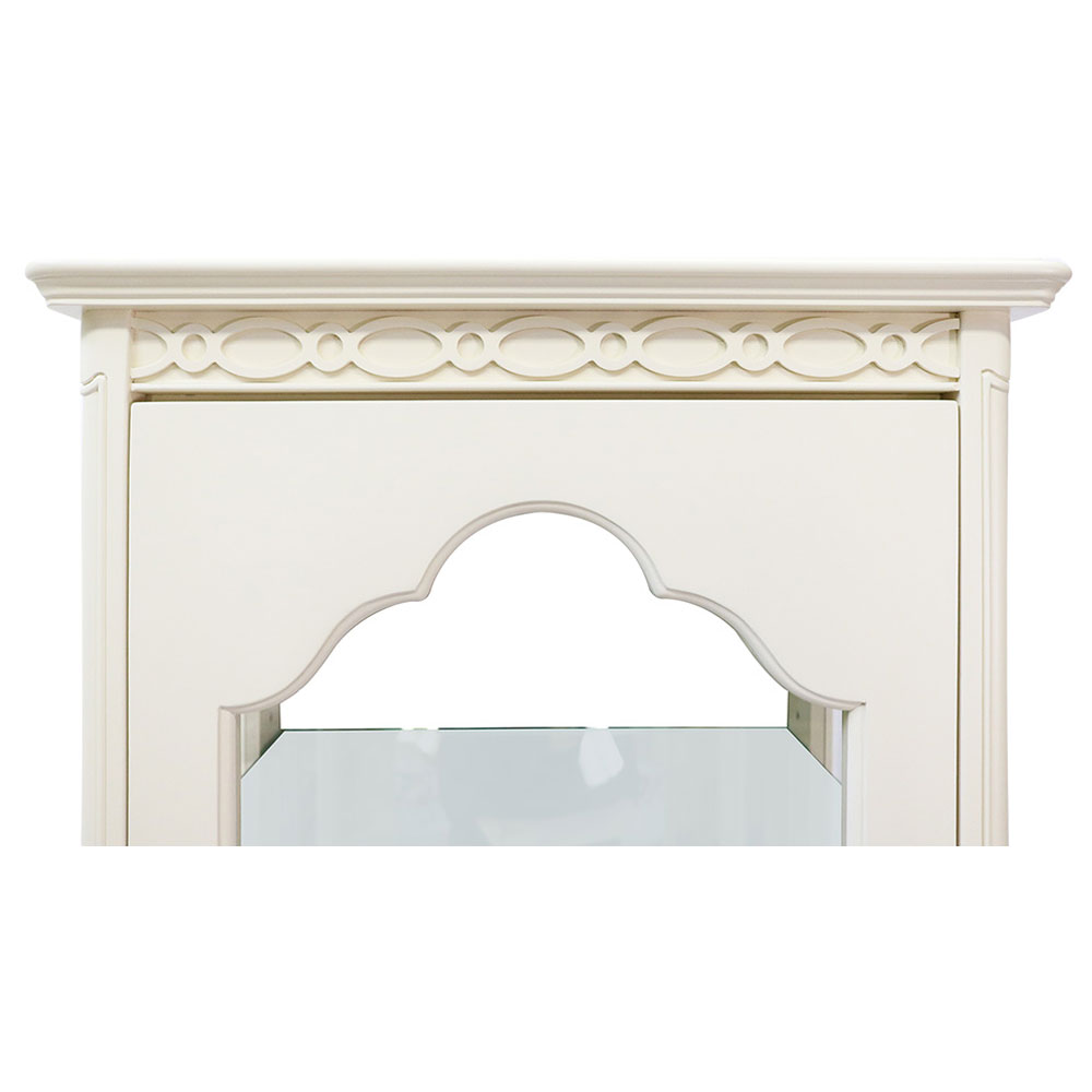 キュリオケース「フルール55 WH」幅55cm リンデン材ホワイトウォッシュ色 [5]