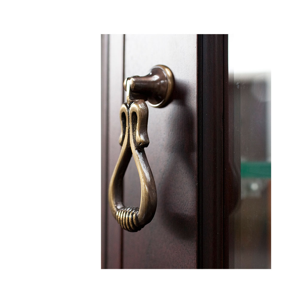 キュリオケース「フルール55 DM」幅55cm マホガニー材ダークブラウン色 [4]