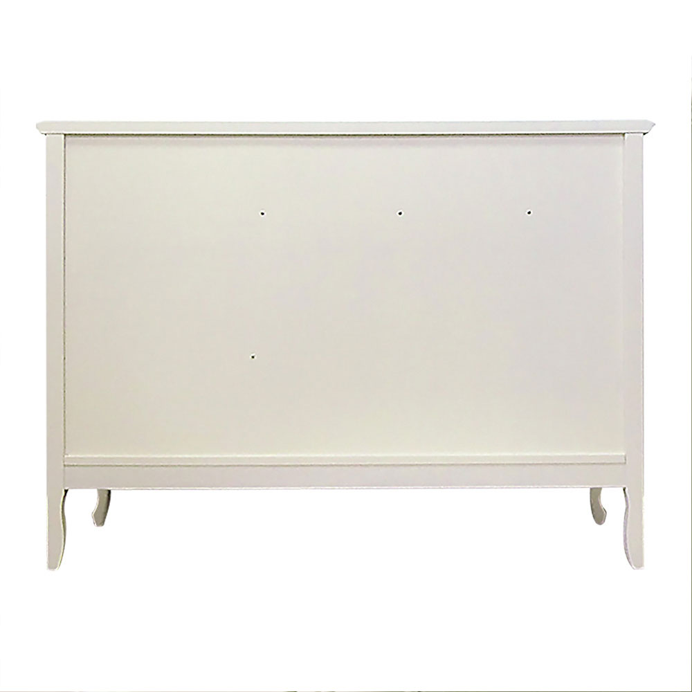 チェスト「フルール120 WH」幅120cm リンデン材ホワイトウォッシュ色 [5]