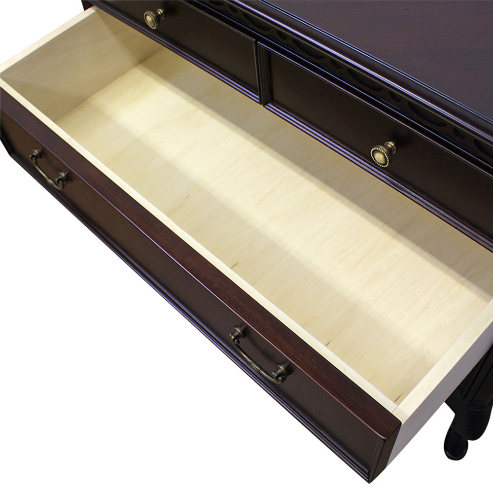 チェスト「フルール85 DM」幅85cm マホガニー材ダークブラウン色 [5]