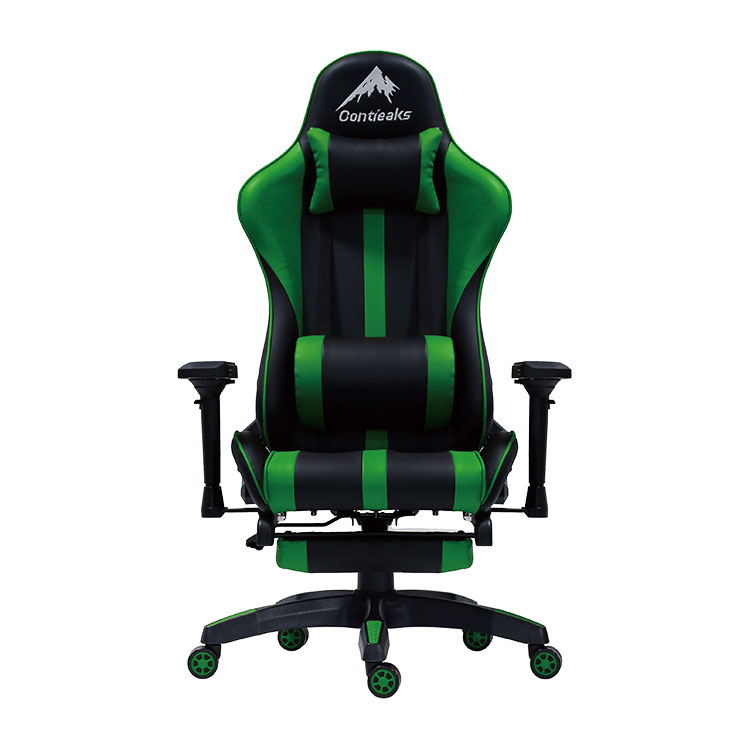 ルセル V3 ゲーミングチェア 4Dアームレスト オットマン付 135度 合成皮革 グリーン [2]