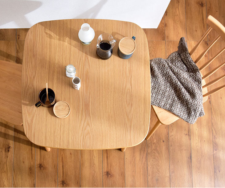 [幅75×奥行75] ダイニングテーブル 単品 2人掛け 天然木 突板〔49600015〕 [5]