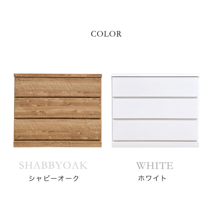 奥行55cm キャスター付き クローゼットチェスト 3段 幅80 完成品 日本製 チェスト クローゼット収納〔17100034〕 [4]