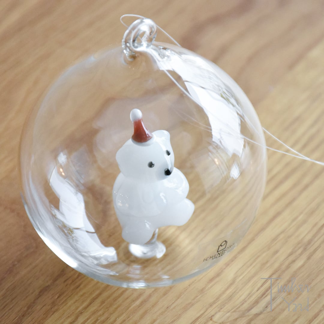 【ONLINE限定】クリスマスボール シロクマ / Φ8cm / Christmas Tales / Christmas ball bear with hat / ICHENDORF MILANO(イッケンドルフ ミラノ）/ クリスマスオーナメント / 正規販売店 [2]