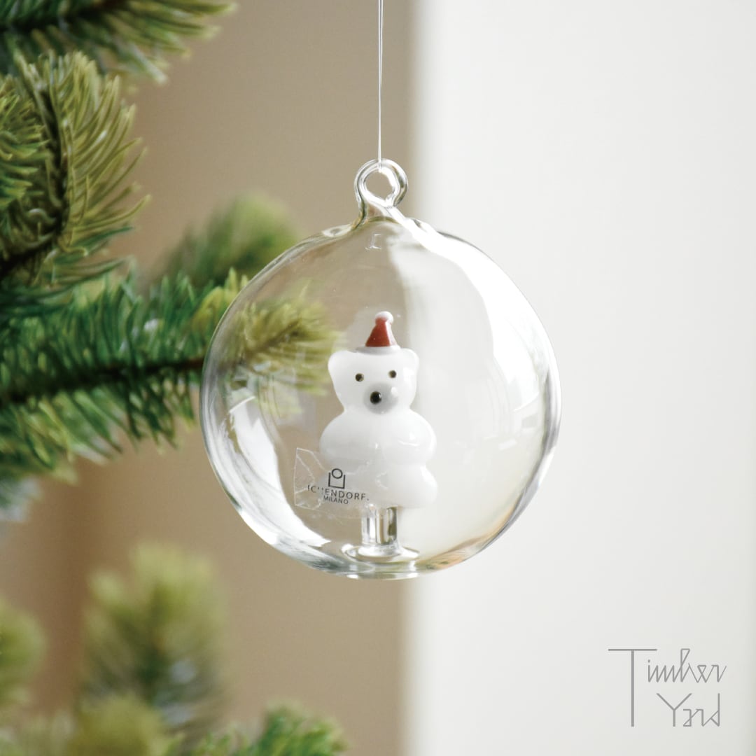 【ONLINE限定】クリスマスボール シロクマ / Φ8cm / Christmas Tales / Christmas ball bear with hat / ICHENDORF MILANO(イッケンドルフ ミラノ）/ クリスマスオーナメント / 正規販売店 [3]